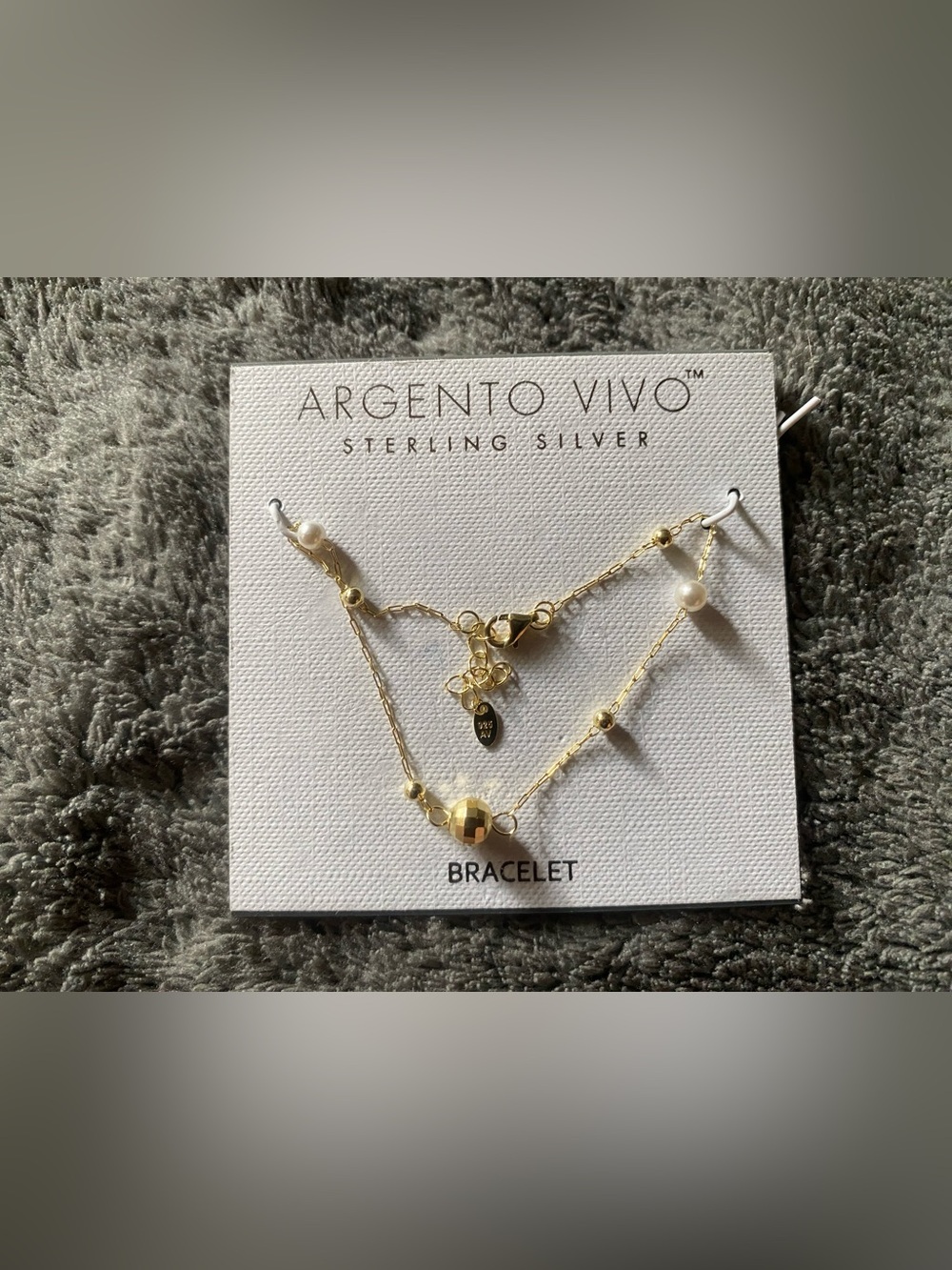 Argento Vivo Gold and White Layered Beaded Sterling Silver Bracelet